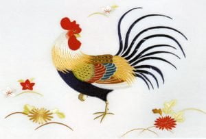 TXJ01-087 A Rooster with Flower-0