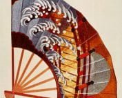 CK82-167ML Noh Fan Screen - Moon and Waves-0
