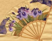 CK82-167RM Noh Fan Screen - Iris-0