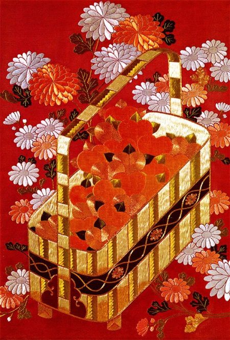 PF1175-106 Chrysanthemum and Mandarin Oranges in a Basket-0