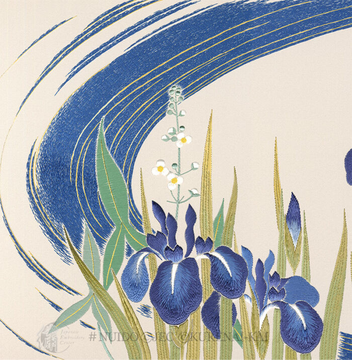 C05-03 Hoitsu Scroll: Summer - Iris & Flowing Stream