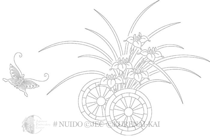 NESR05-08 Iris Flower Cart with Butterfly