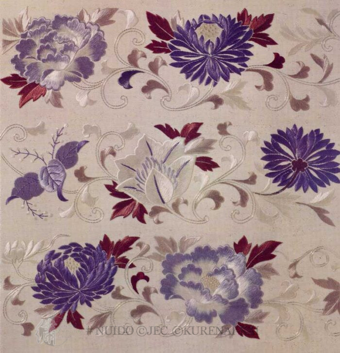 PF1676-159 Strips of Peonies and Chrysanthemums with Arabesque