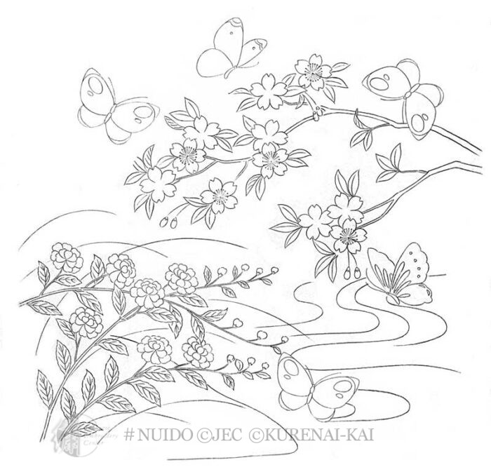 P129 Butterflies with Flowers
