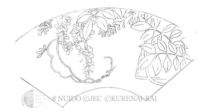 P155 Fan Paper with Wisteria