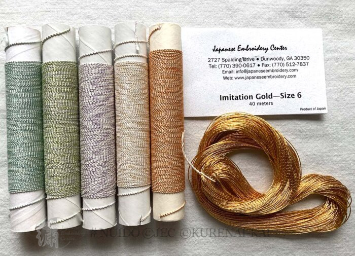 Auction - 5 Katayori threads (light colors ) & Imitation Gold size #6 (40m)