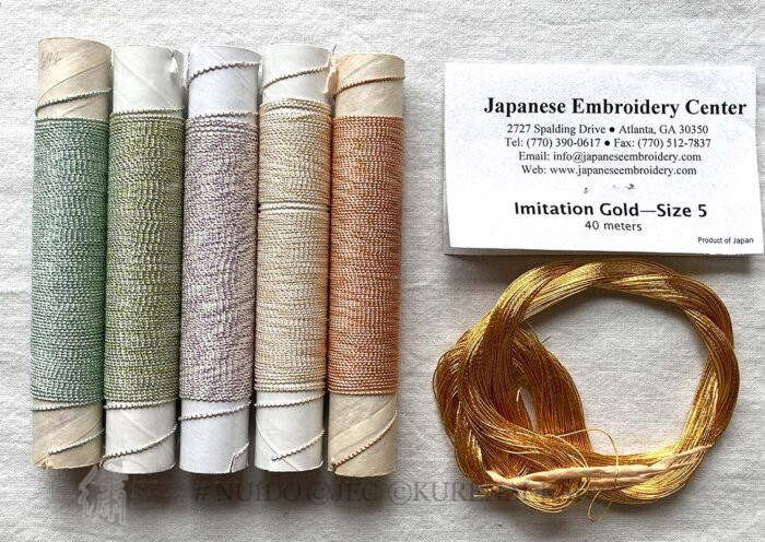 Auction - 5 Katayori threads (light colors ) & Imitation Gold size# 5 (40m)